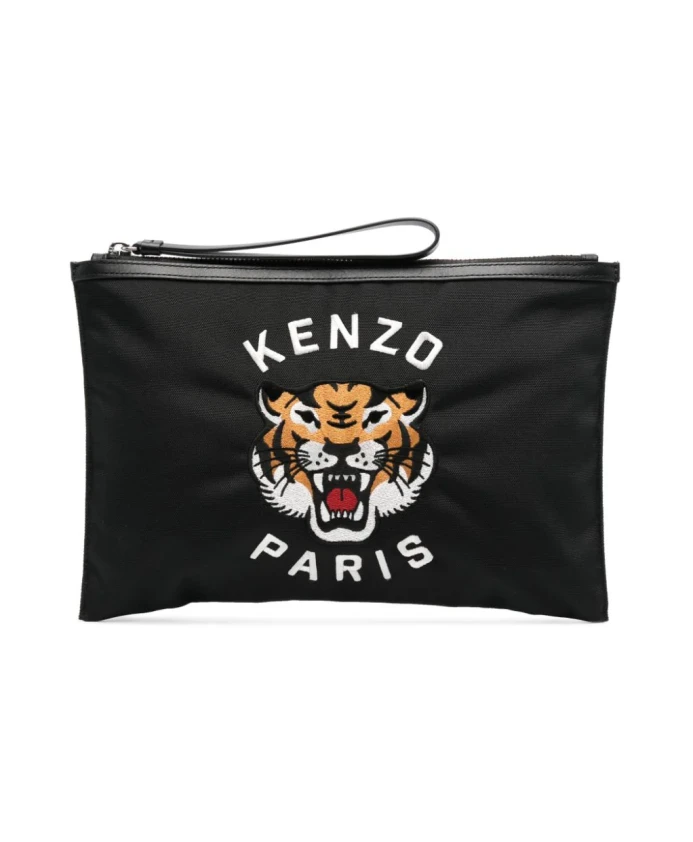 

Сумка с вышивкой слона Kenzo, черный