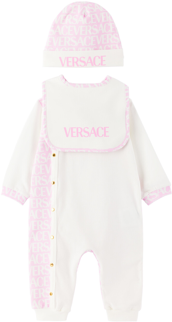 

Комплект из трех предметов Baby White & Pink Allover Белый/Розовый Versace
