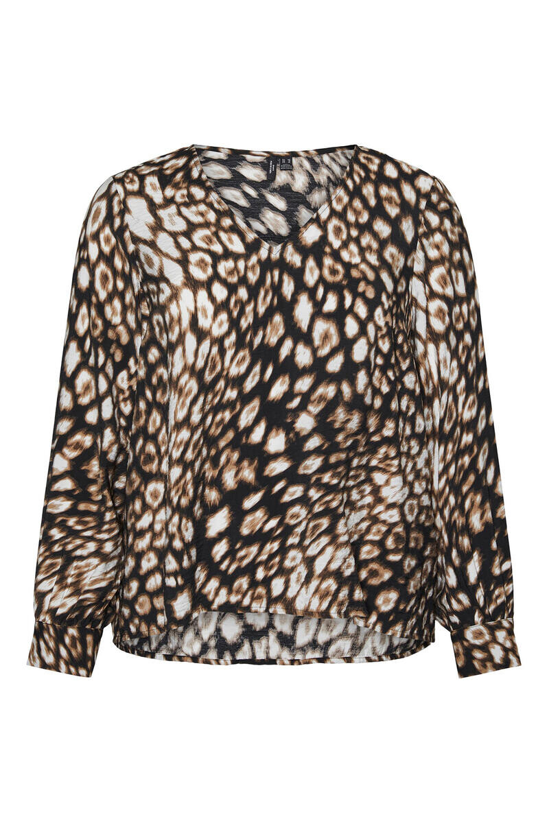 

Блузка с леопардовым принтом Vero Moda Curve, черный
