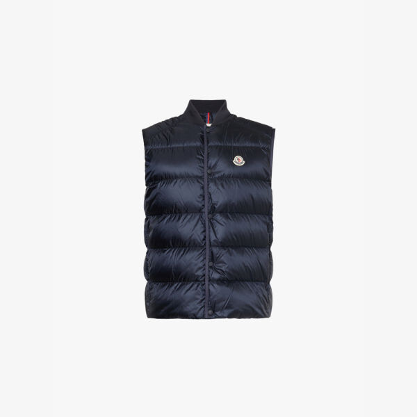 

Жилет прямого кроя с фирменной нашивкой Serot Moncler, синий