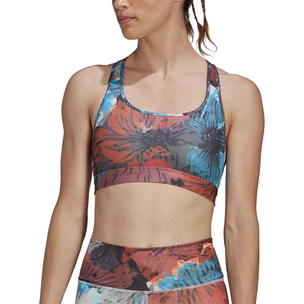 

Спортивный бюстгальтер adidas Power Medium-Support Allover Print, красный