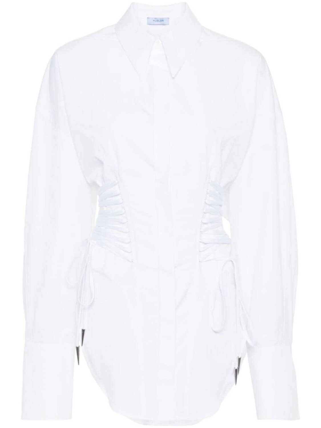 

Mugler рубашка с кружевом, белый