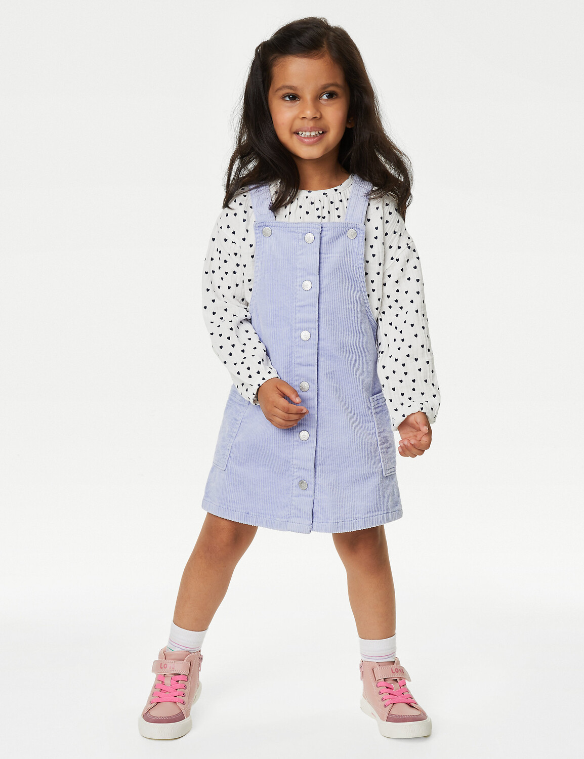 

Комплект из 2 предметов из хлопка с сердечками (2–8 лет) Marks & Spencer, фиолетовый