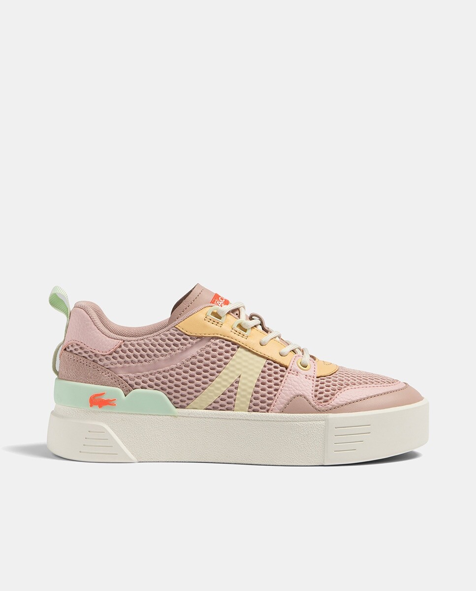 

Женские кроссовки L002 из кожи в тон Lacoste, розовый
