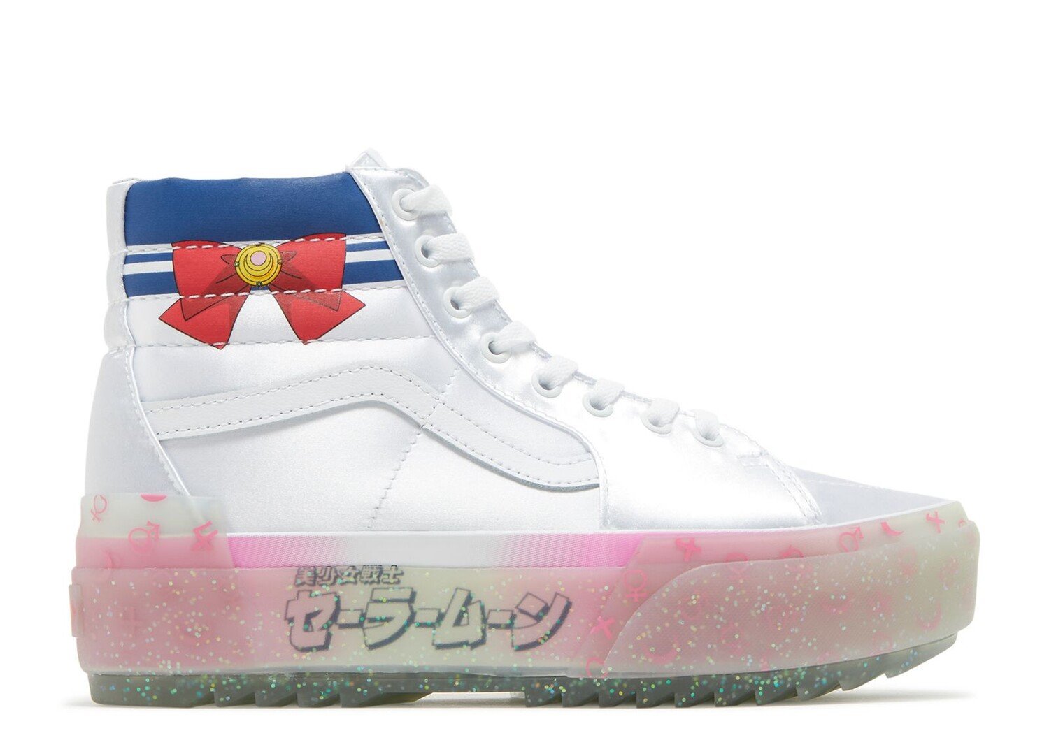 Кроссовки Vans Sailor Moon X Sk8-Hi Stacked 'Pretty Guardian - Silver', белый костюм для косплея аниме сейлор мун униформа tsukino usagi наряды косплей желтый парик хэллоуин карнивы женский детский