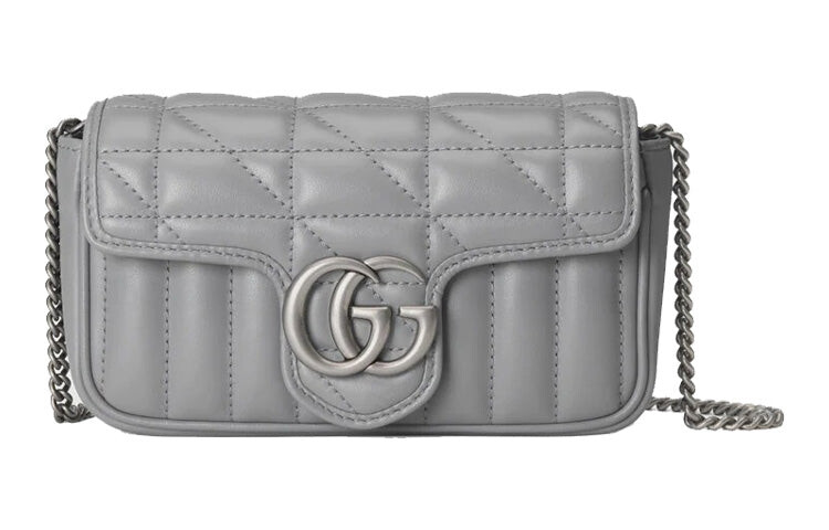 

Сумка GUCCI Wmns Leather GG Marmont на одно плечо, серый