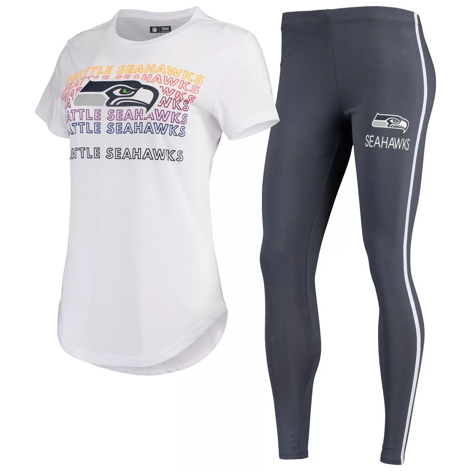 

Женский комплект из футболки и леггинсов Concepts Sport белого/темно-серого цвета Seattle Seahawks Sonata