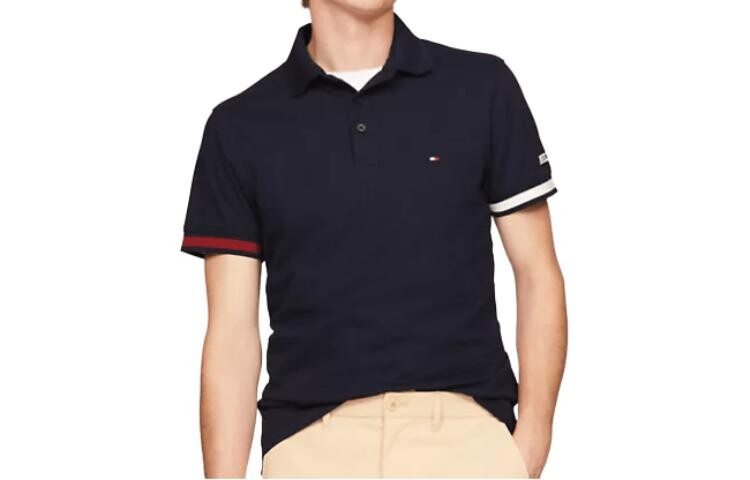

Рубашка поло мужская темно-синяя Tommy Hilfiger, синий