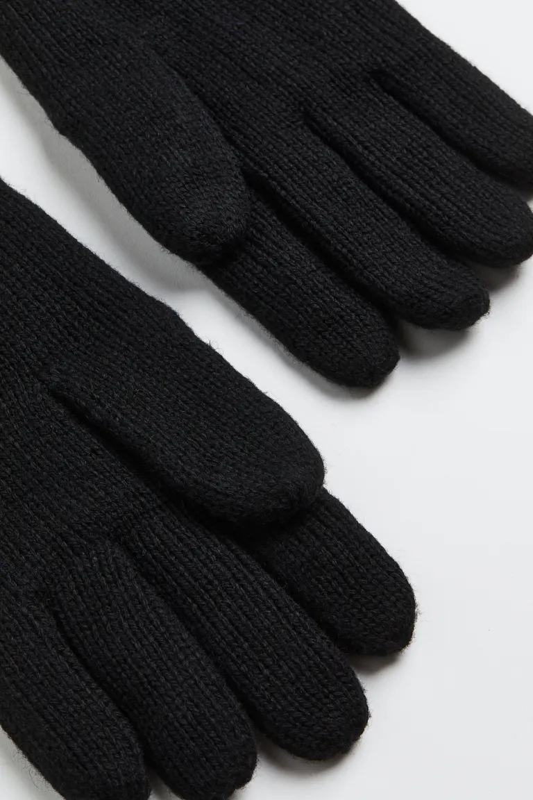 

Вязаные перчатки для использования на смартфоне H&M, черный