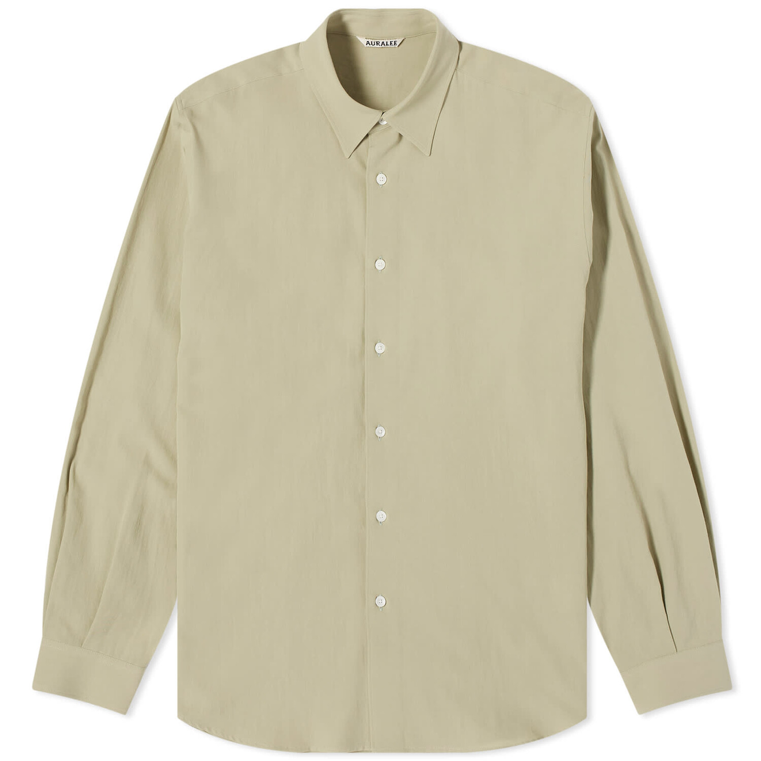 

Рубашка Auralee Hard Twist Cotton Silk Shirt, цвет Sage Green