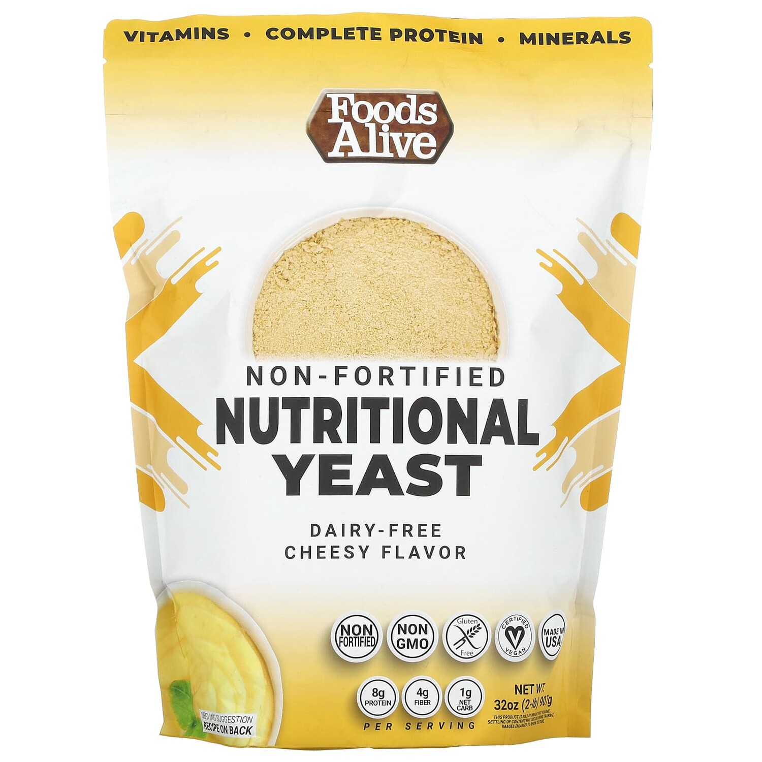 

Superfood, не обогащенные пищевые дрожжи, 907 г (32 унции), Foods Alive
