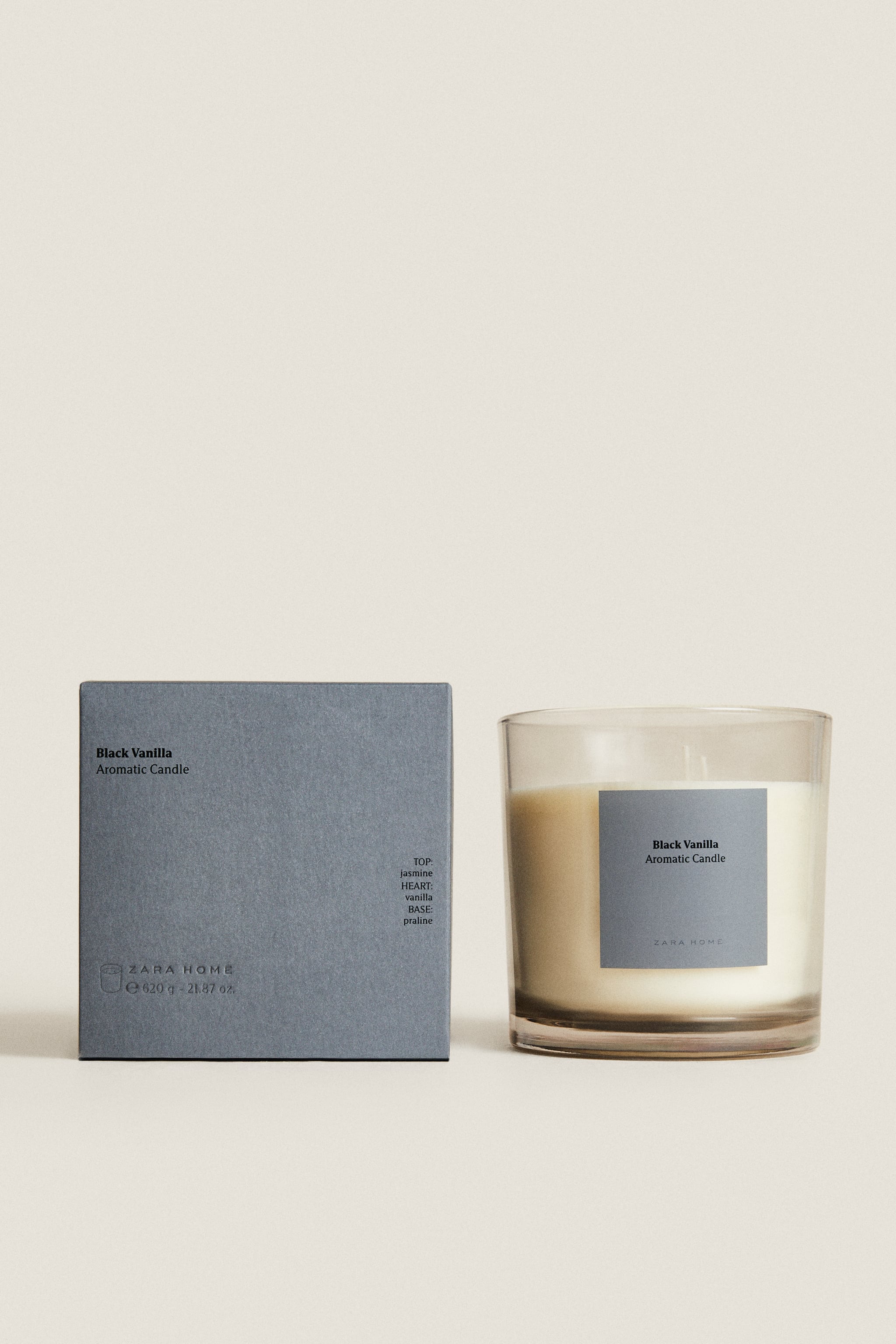 (620 г) ароматическая свеча черная ваниль Zara, черный цена и фото