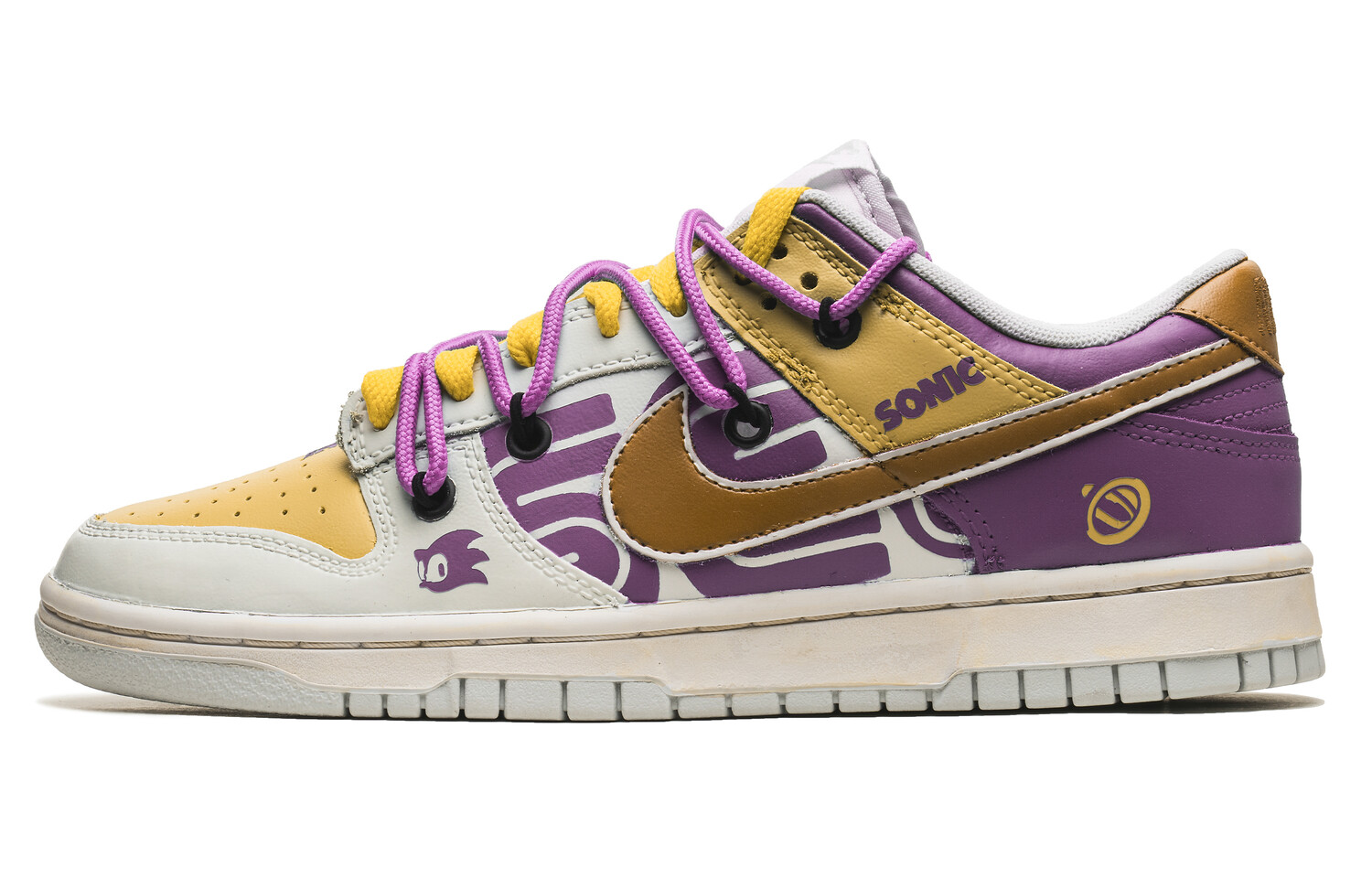 

Кроссовки Nike Dunk Skateboarding Shoes Men Low-top Purple/Yellow, фиолетовый