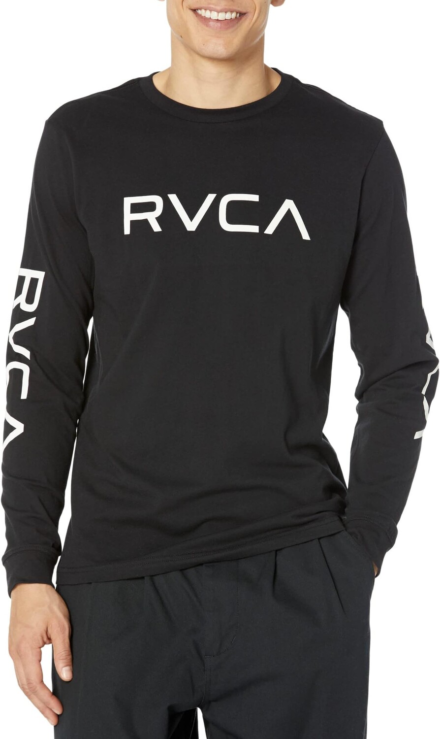 

Большая футболка с длинными рукавами RVCA, цвет Black/White