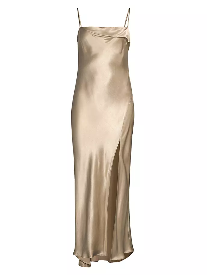 Атласное платье макси Farah Bec & Bridge, цвет oyster
