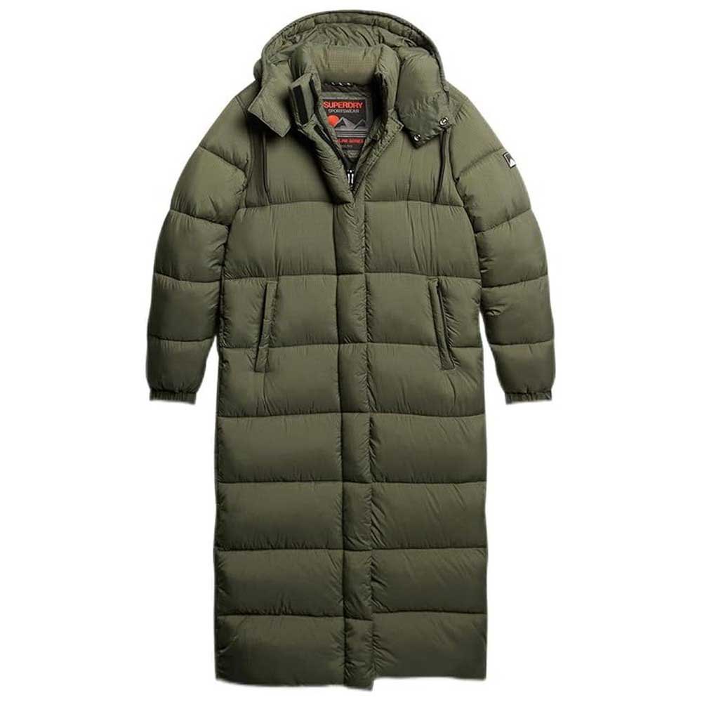 цена Куртка Superdry Ripstop Longline Puffer, зеленый