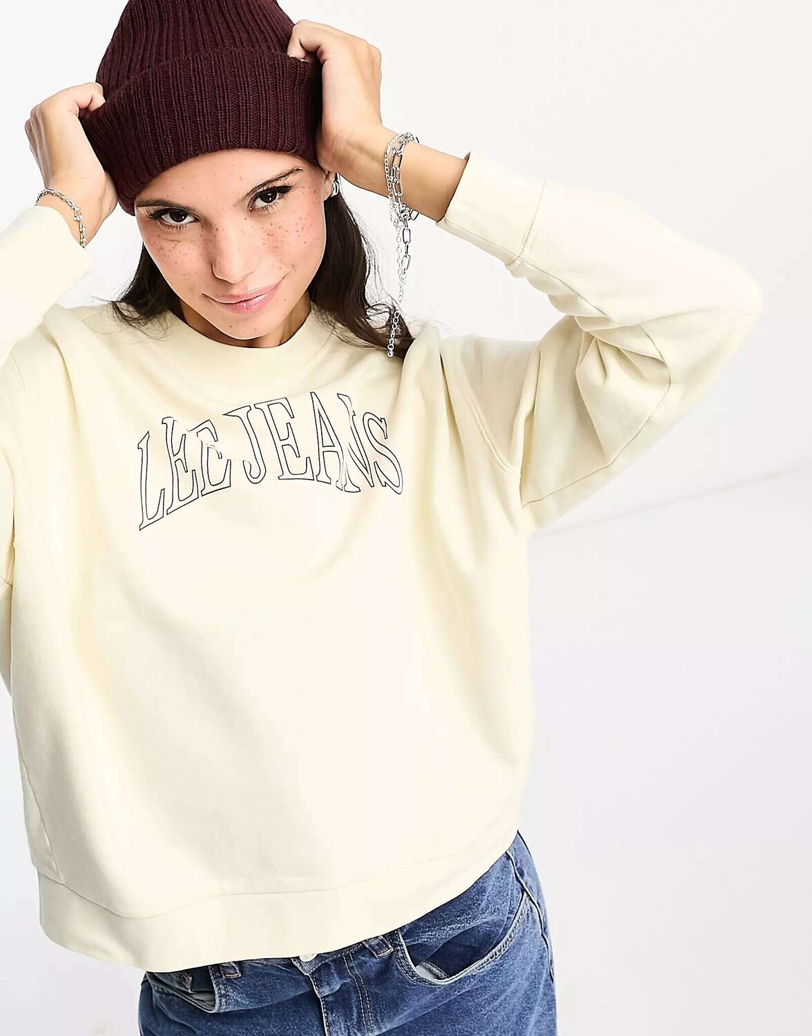 

Свитшот с круглым вырезом и логотипом Lee varsity цвета экрю Lee