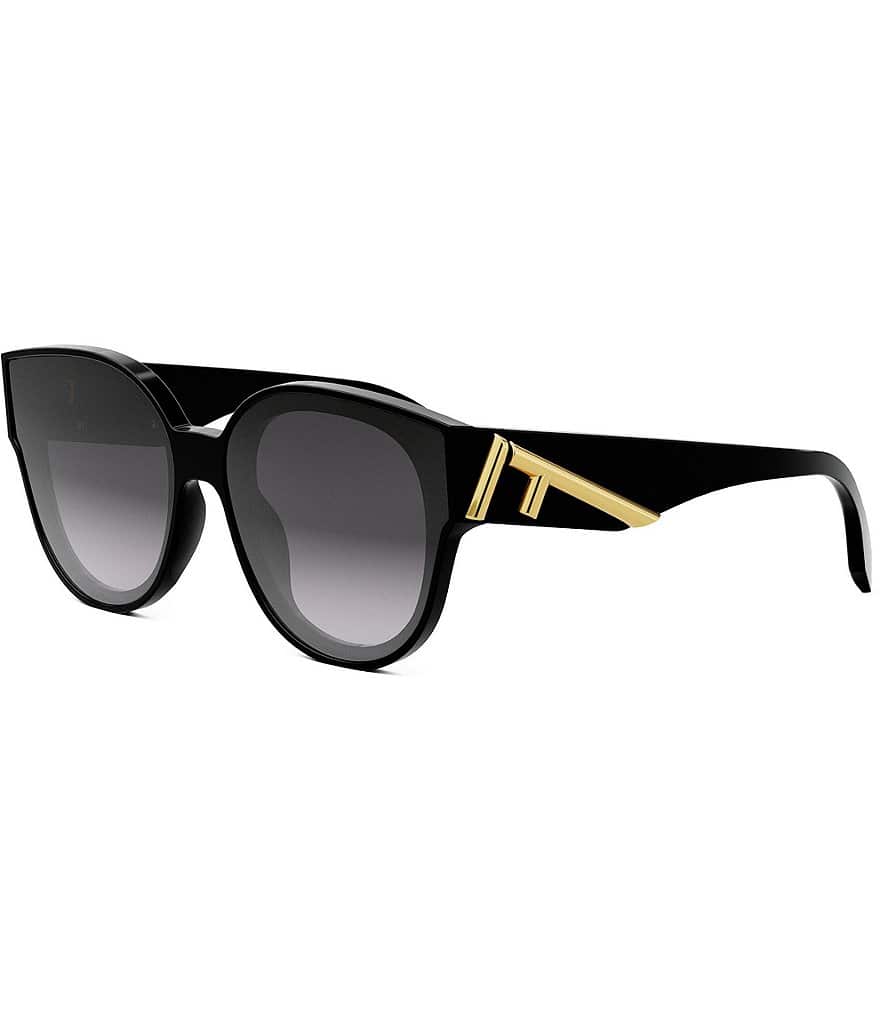 FENDI Женские круглые солнцезащитные очки FENDI First 63 мм, черный