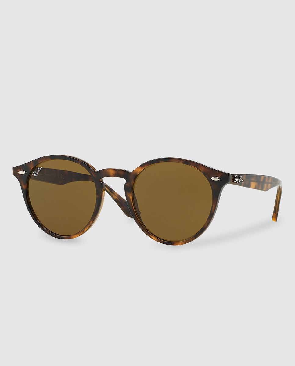 Круглые коричневые солнцезащитные очки Ray-Ban, коричневый