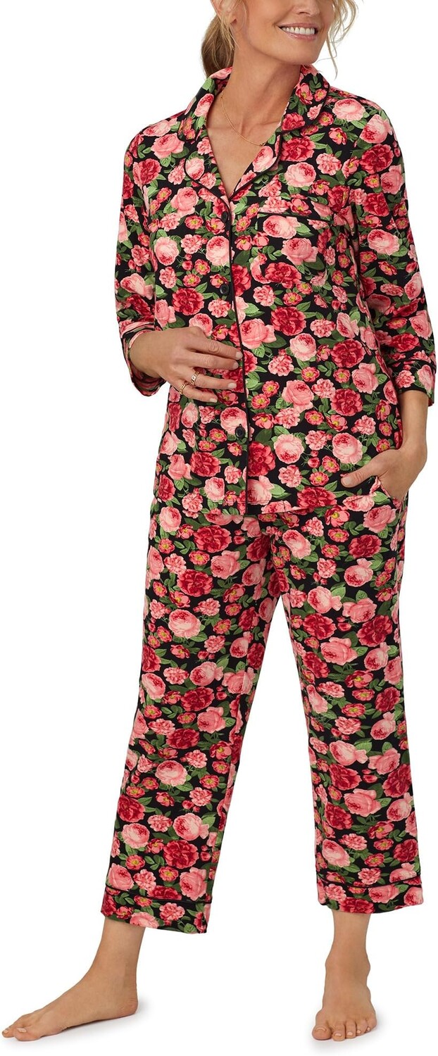 

Укороченный пижамный комплект с рукавами 3/4 Bedhead PJs, цвет Roses Are Red