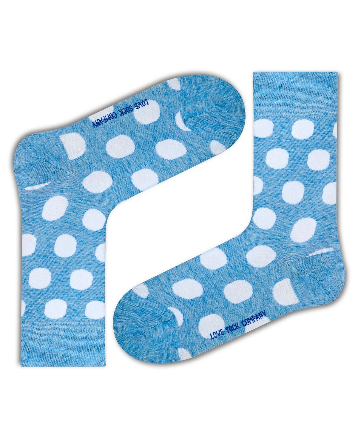 Носки для экипажа в горошек из органического хлопка в большой горошек Love Sock Company, синий heating sock three modes elastic comfortable water resistant electric warm sock set