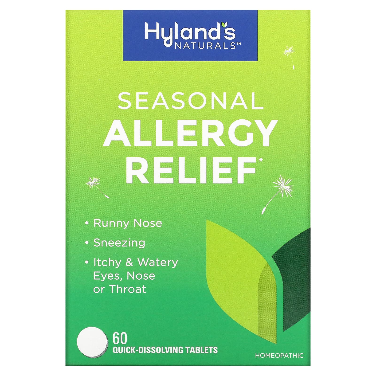 Hyland's Naturals Seasonal Allergy Relief 60 быстрорастворимых таблеток
