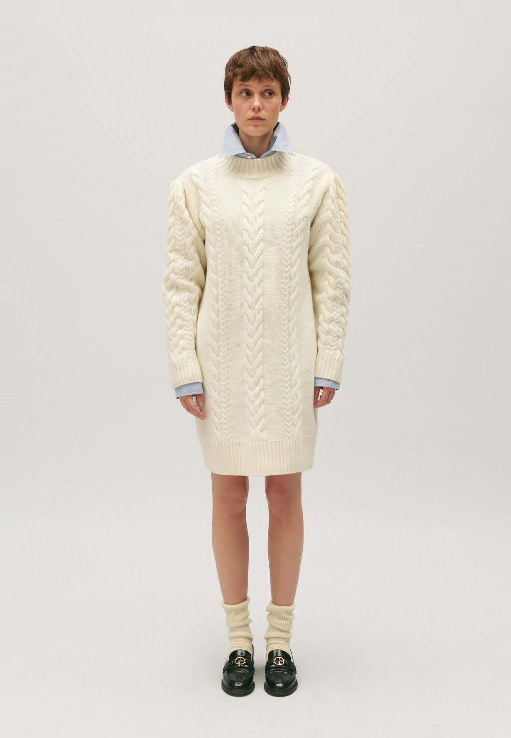 

Трикотажное платье Mansoura Claudie Pierlot, цвет ecru