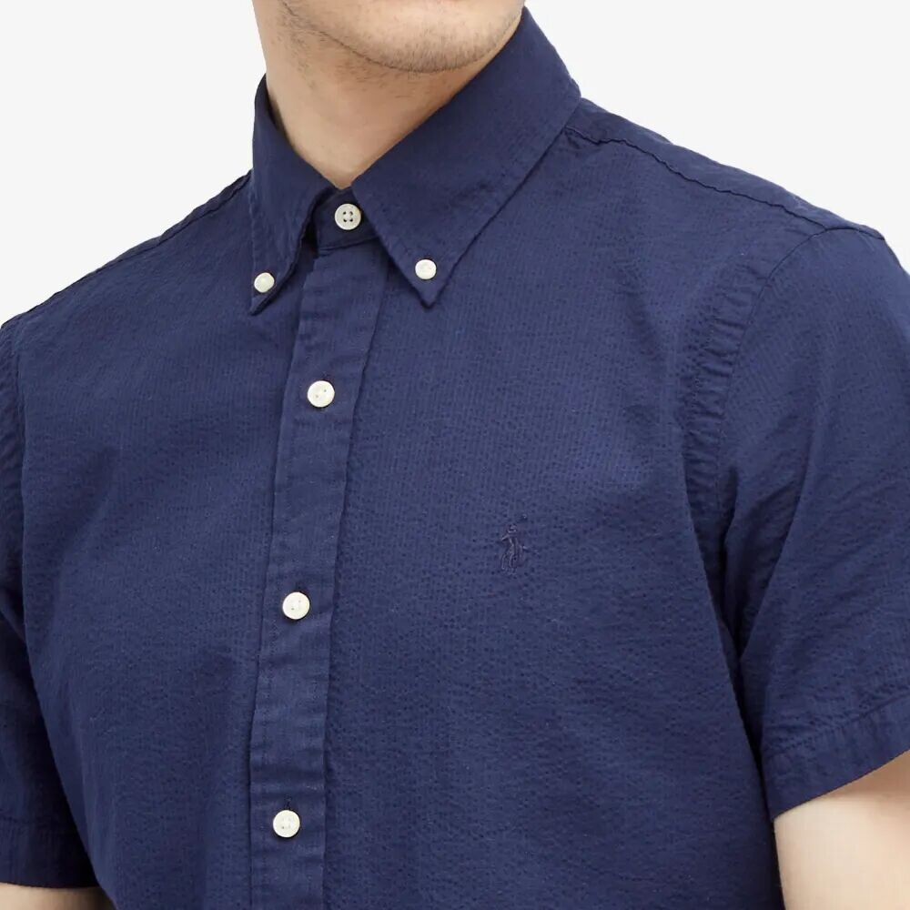 

Polo Ralph Lauren Рубашка с коротким рукавом из хлопчатобумажного хлопка, синий