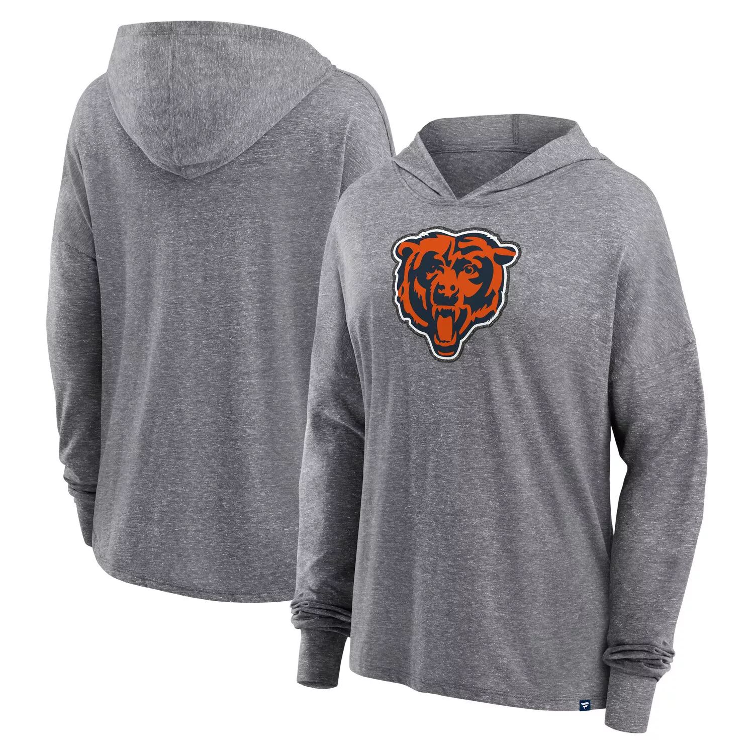 цена Женский уютный пуловер с капюшоном Fanatics Heather Grey Chicago Bears Fanatics