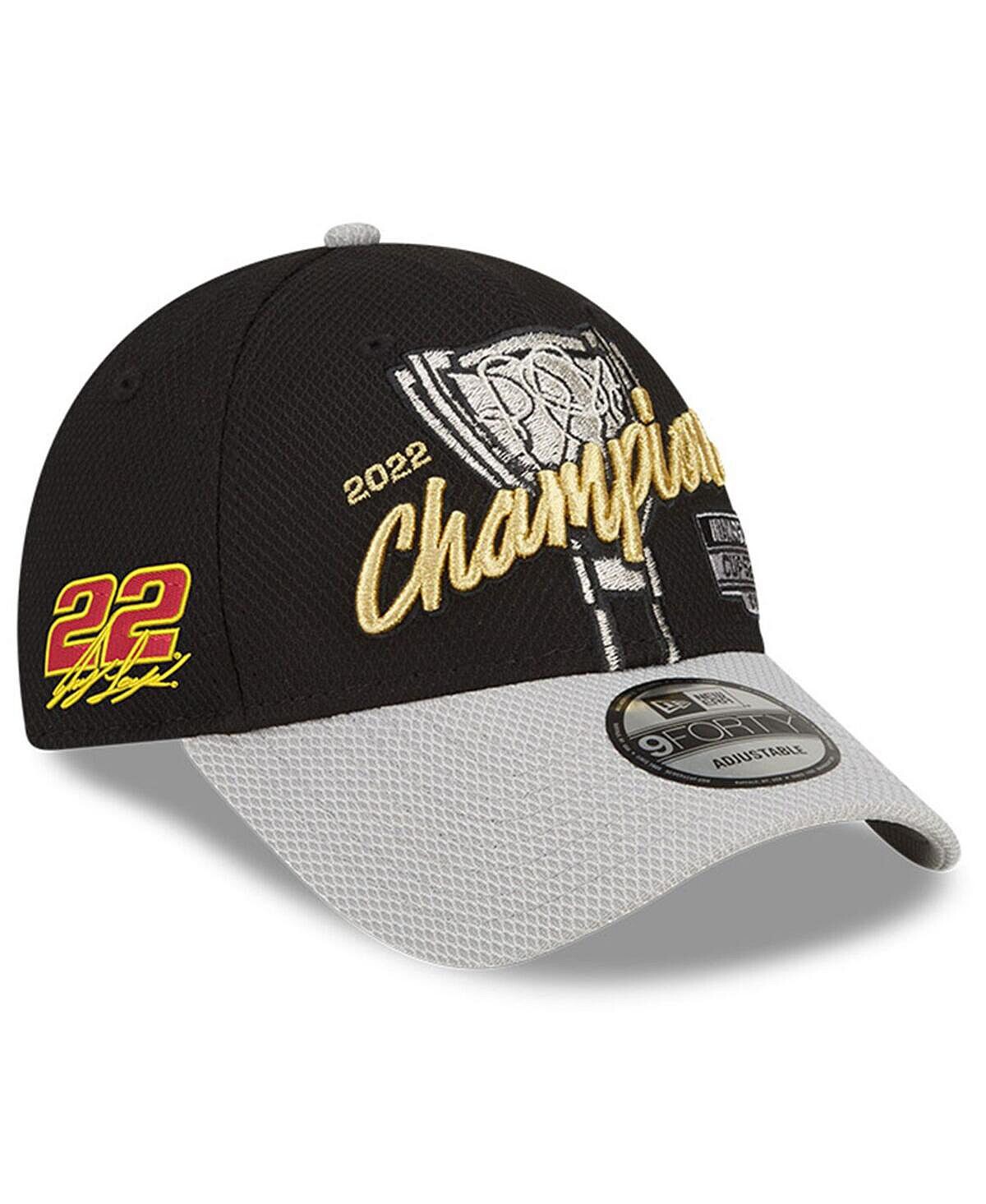 

Мужская черная, серая регулируемая шляпа Joey Logano, чемпион серии NASCAR Cup Series 2022 Victory Lane 9FORTY New Era