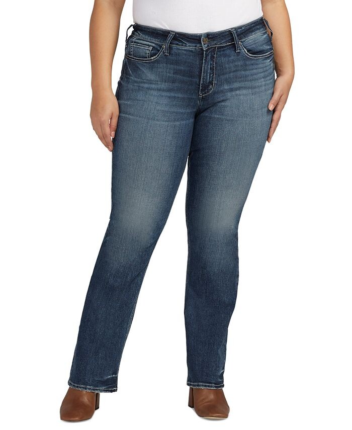 

Джинсы Suki Slim Leg Bootcut больших размеров Silver Jeans Co., синий