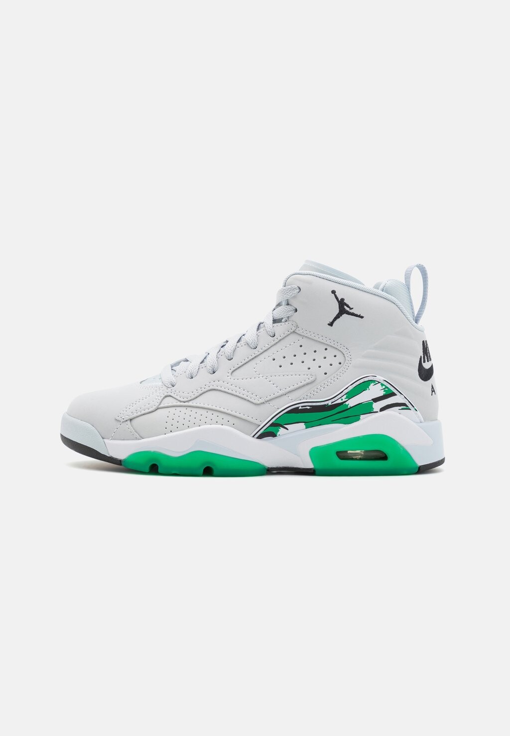 

Кроссовки высокие JORDAN, цвет pure platinum/black/lucky green/white