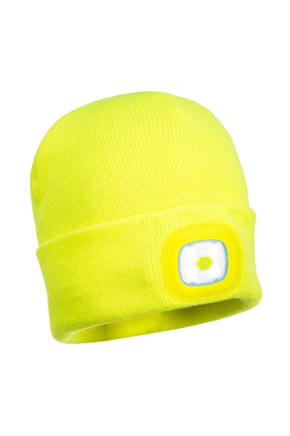 Перезаряжаемая шапка-фонарик Portwest, желтый фара светодиодная вспышки фсо круглые 2 штуки
