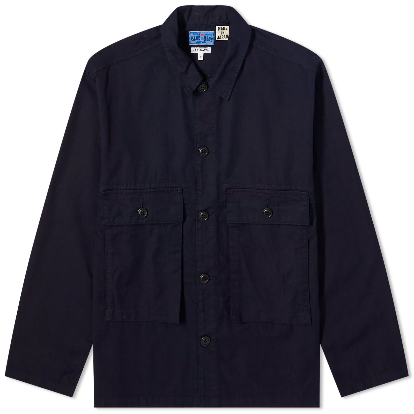 Рубашка Blue Blue Japan Nylon Fatigue Overshirt, индиго ma strum nylon grid overshirt