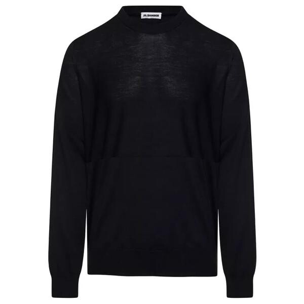 

Свитер crewneck sweater with long sleeves in wool Jil Sander, черный