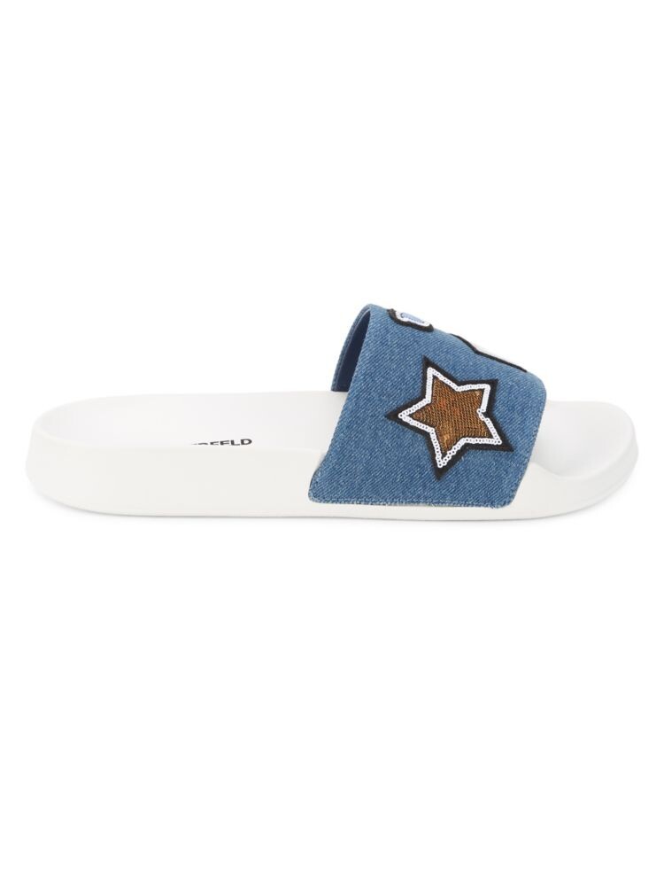 

Шлепанцы для бассейна Zaria с пайетками Karl Lagerfeld Paris, цвет White Blue