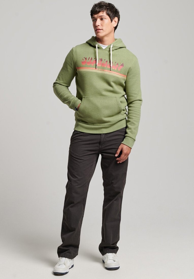 

Толстовка Superdry Vintage Shadow, масло зеленый меланж, Серый