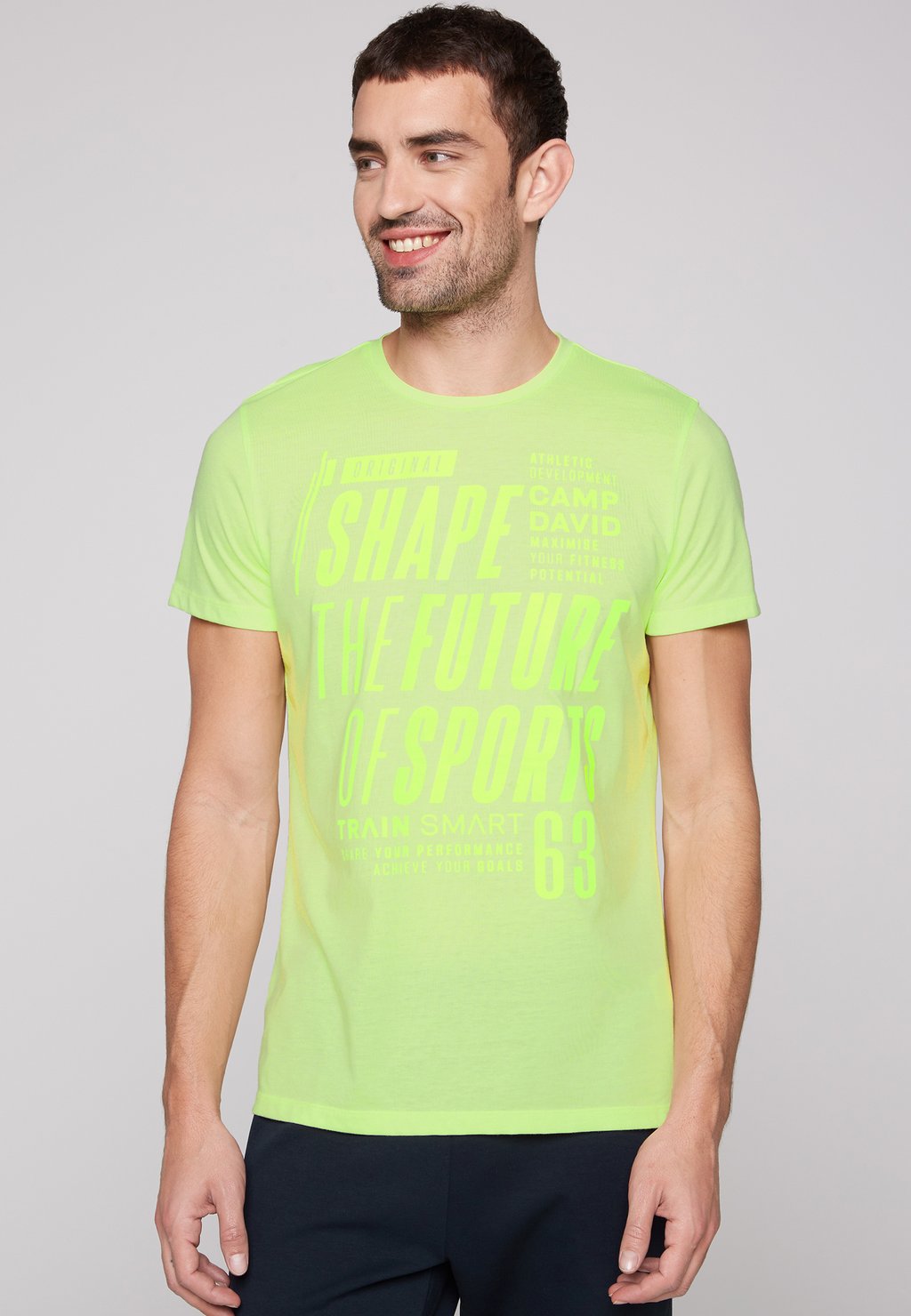футболка базовая v neck mit lammgarnstruktur camp david цвет sea green Футболка с принтом MIT ARTWORK Camp David, цвет running green