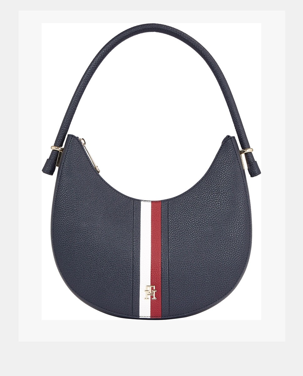 

Темно-синяя сумка через плечо с металлическим логотипом Tommy Hilfiger, темно-синий