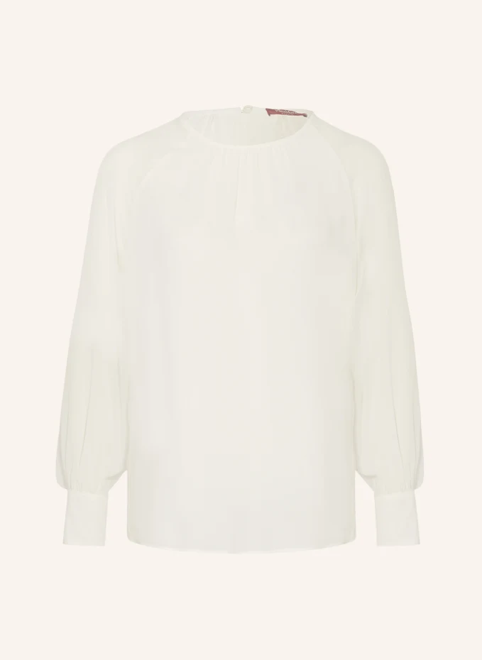 

Шелковая блузка-рубашка golfo Maxmara Studio, экрю