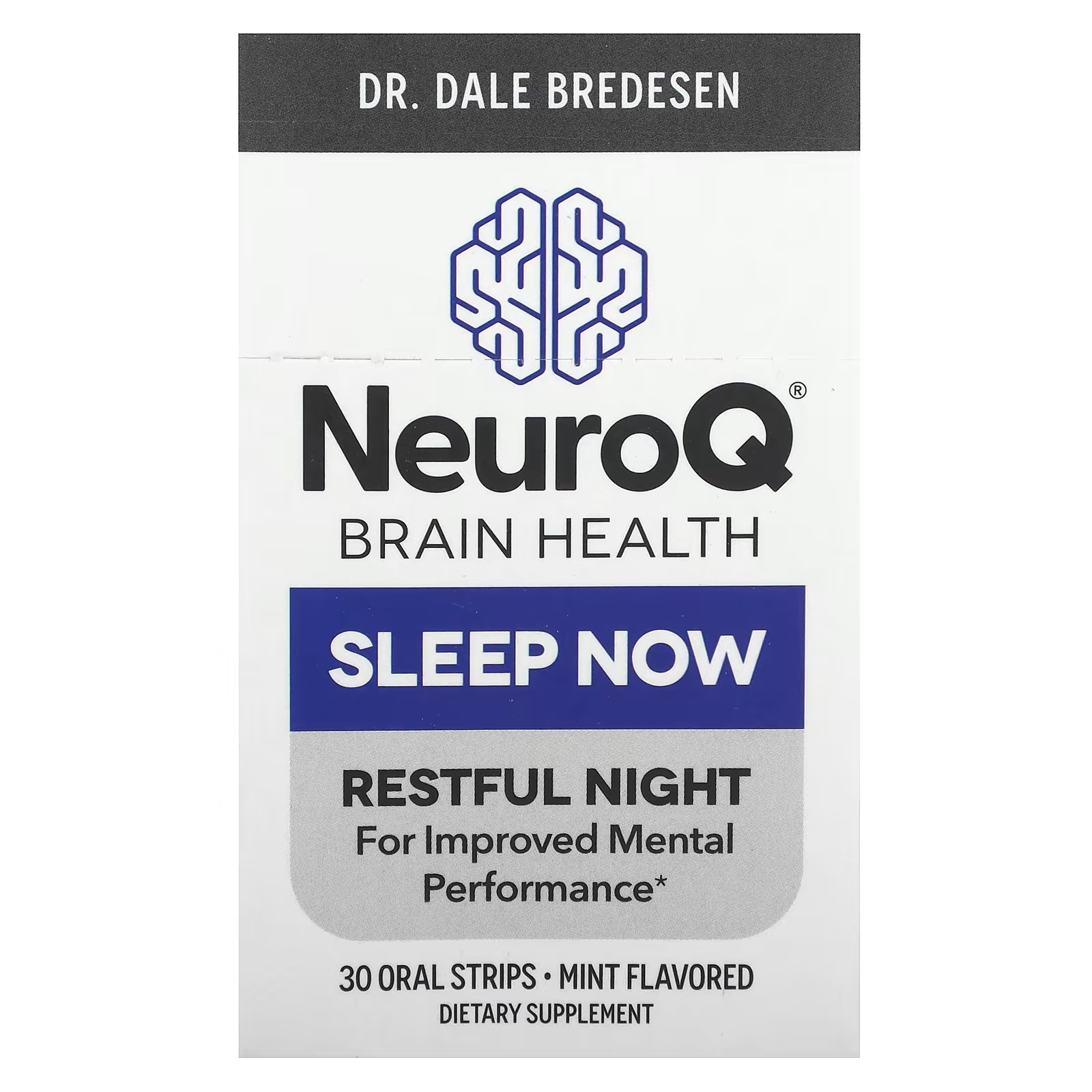Снотворное LifeSeasons NeuroQ Brain Health Sleep Now Mint, 30 полосок для полости рта