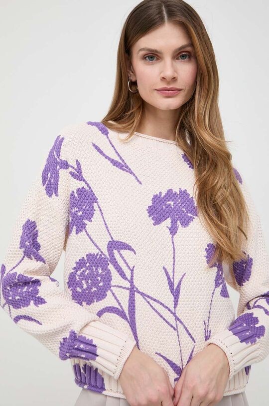 

Хлопковый свитер Twinset, бежевый