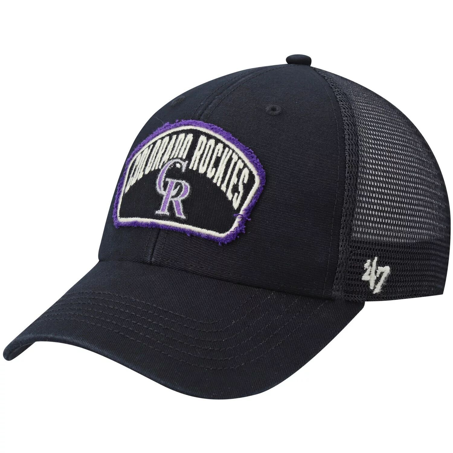 

Мужская черная кепка Colorado Rockies Cledus MVP Trucker Snapback '47
