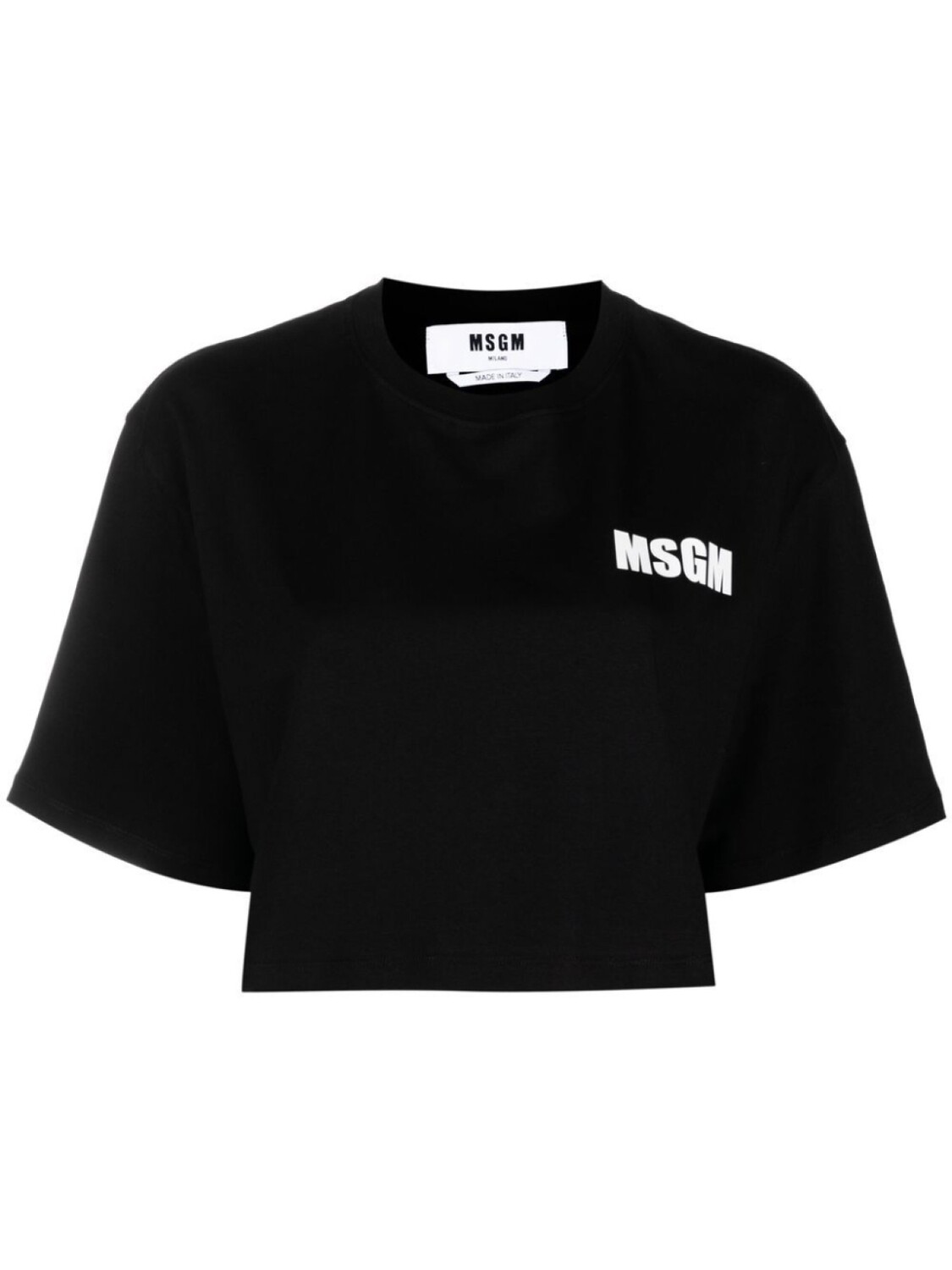 

MSGM укороченная футболка с логотипом, черный