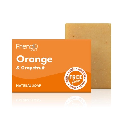 Дружественное мыло Натуральное мыло ручной работы с апельсином и грейпфрутом Friendly Soap
