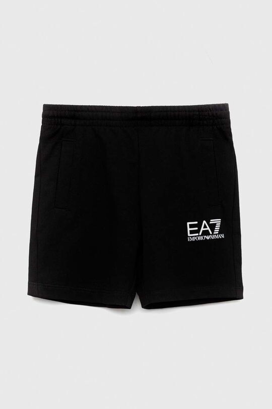 

Детские хлопковые шорты EA7 Emporio Armani, черный