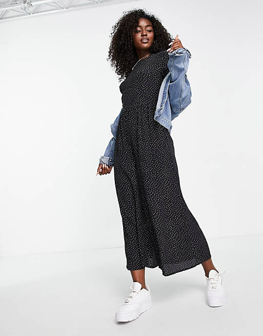 

Черный комбинезон с пуговицами на спине ASOS DESIGN