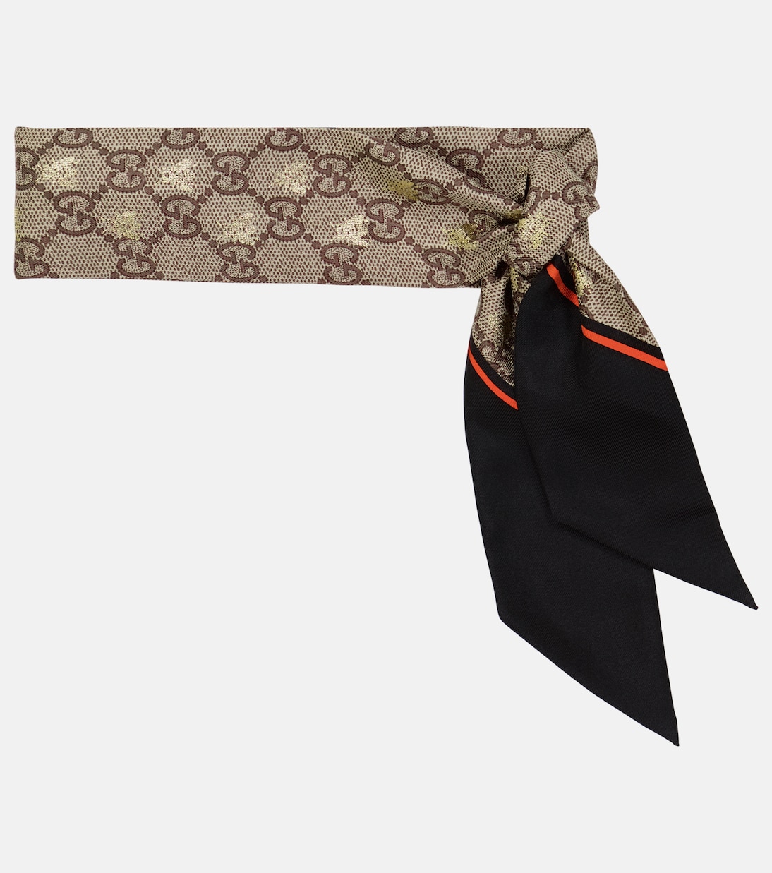 Жаккардовый шелковый шарф gg Gucci, мультиколор