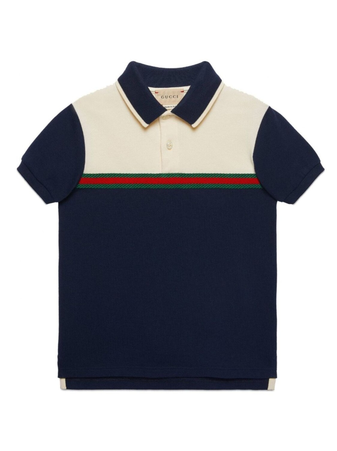 

Gucci Kids рубашка поло с отделкой Web, синий