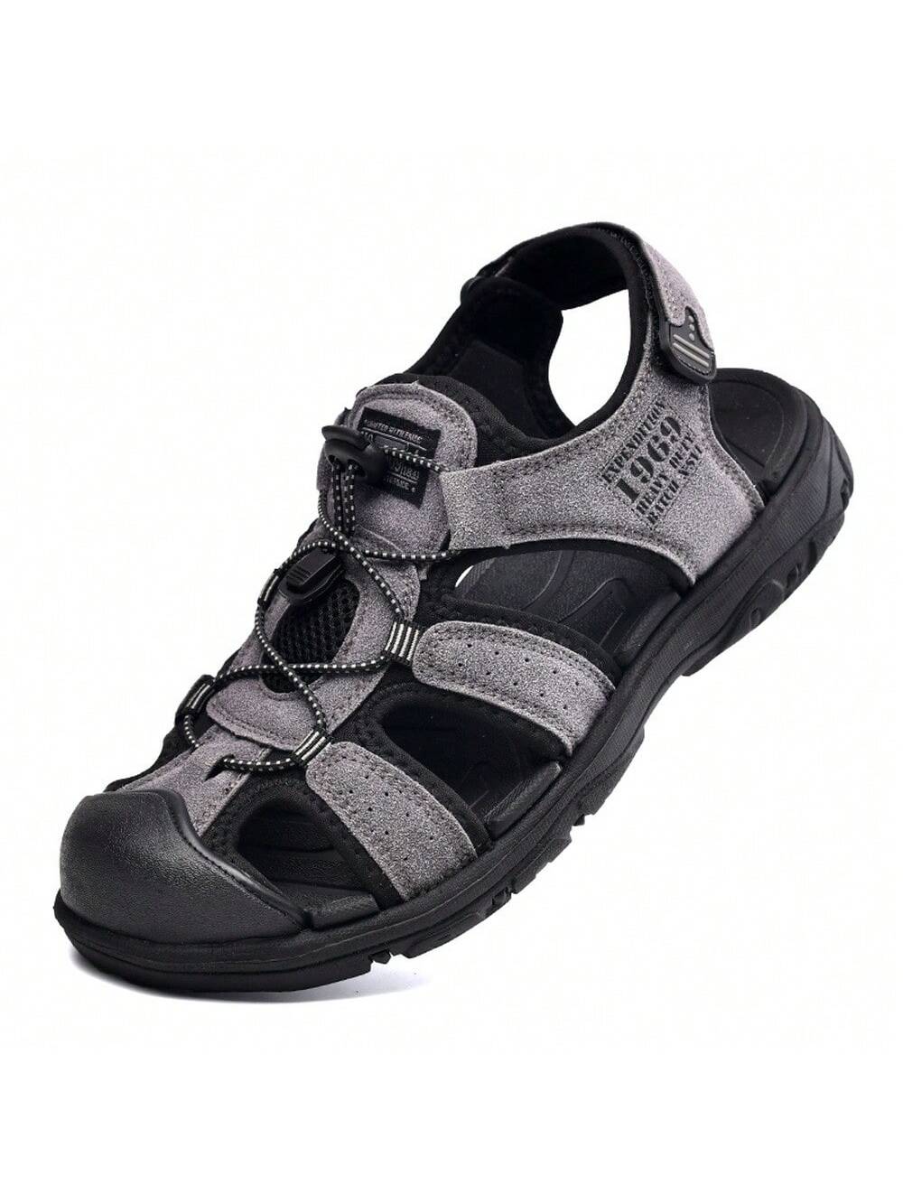 Мужские дышащие летние сандалии с закрытым носком, серый сандалии для мужчин 2021 летняя мужская пляжная обувь нескользящие мужские сандалии износостойкие дышащие тапочки спортивная обувь для но